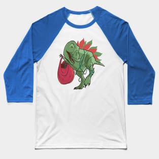 Christmas Tyranosaurus Dabbing Realistic Style Baseball T-Shirt